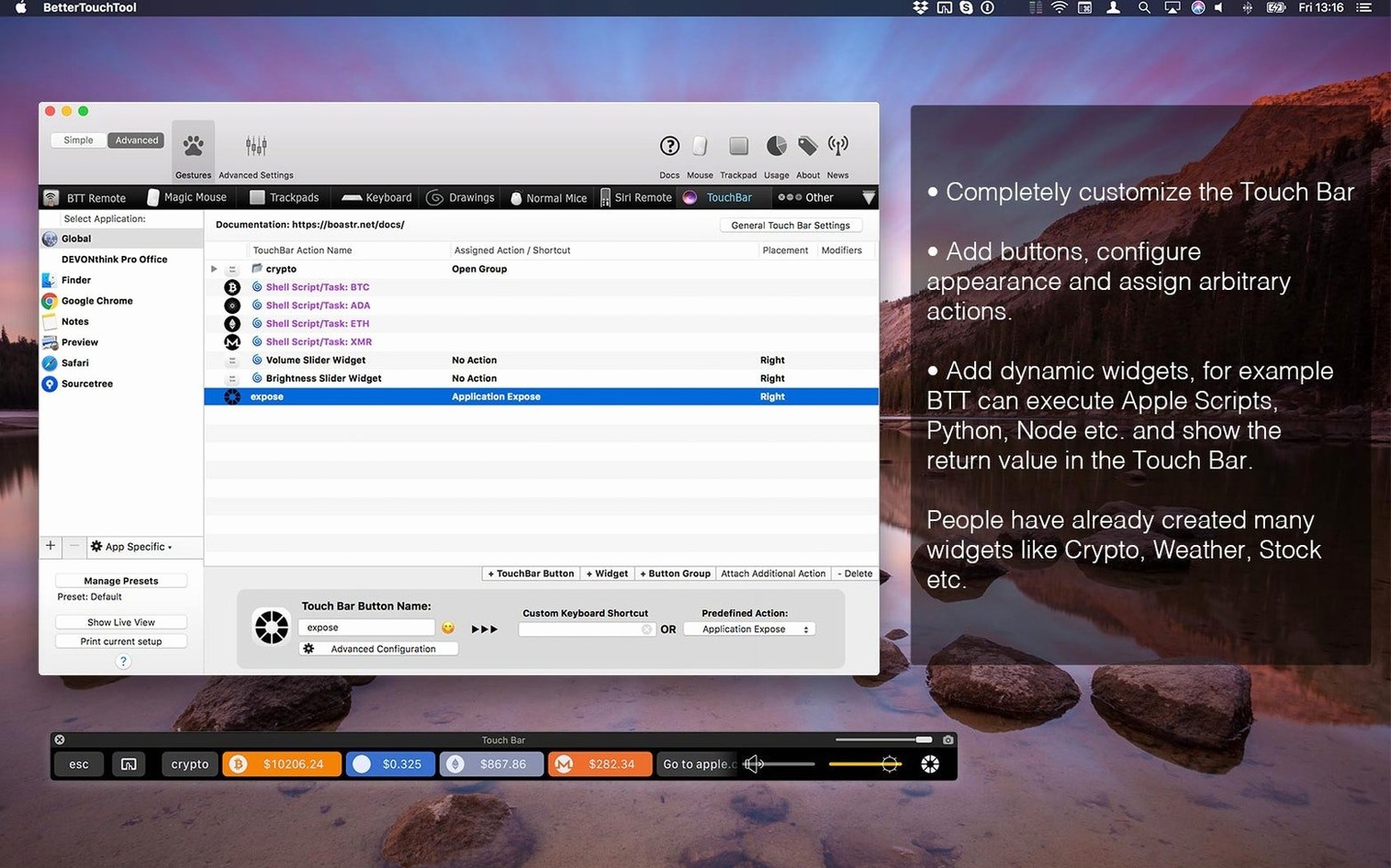BetterTouchTool: picture 4 of 4 Inside BetterTouchTool, view 4