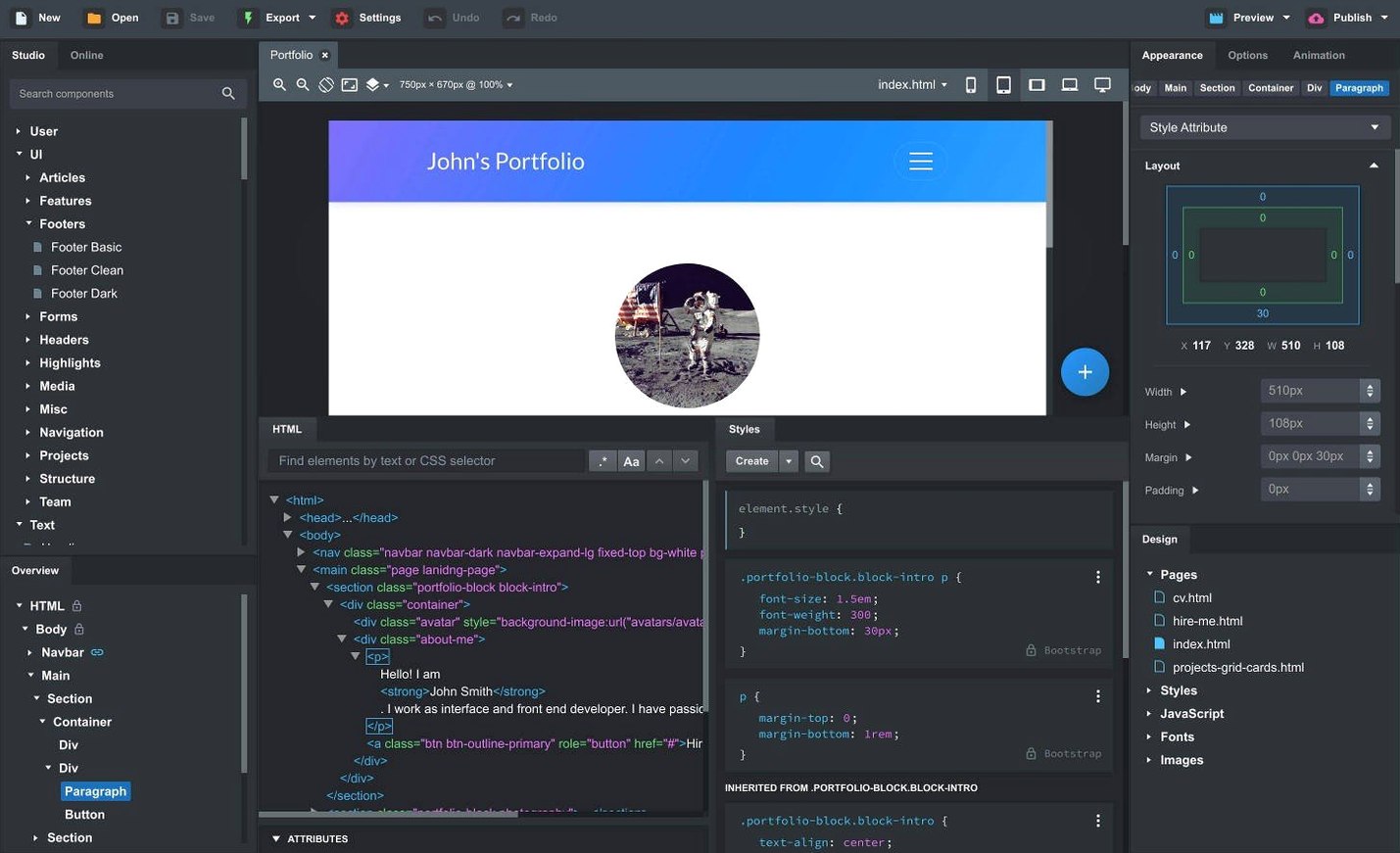 Bootstrap Studio preview 2 Bootstrap Studio 6.7.3 screenshot 2