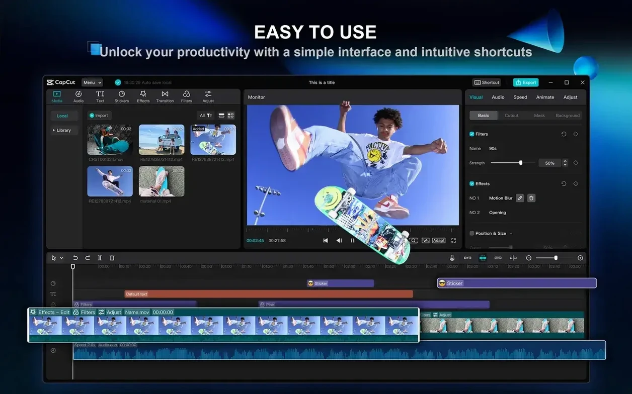 CapCut preview 1 capcut pro torrent mac: primary view