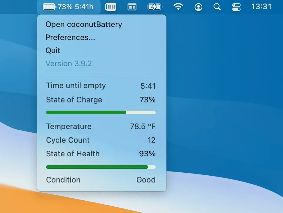 coconutBattery Plus preview 1 coconutbattery plus torrent macos: primary view