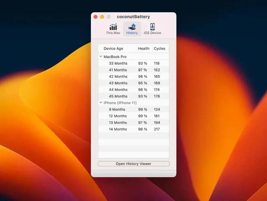 coconutBattery Plus preview 2 coconutBattery Plus 4.4.0 screenshot 2