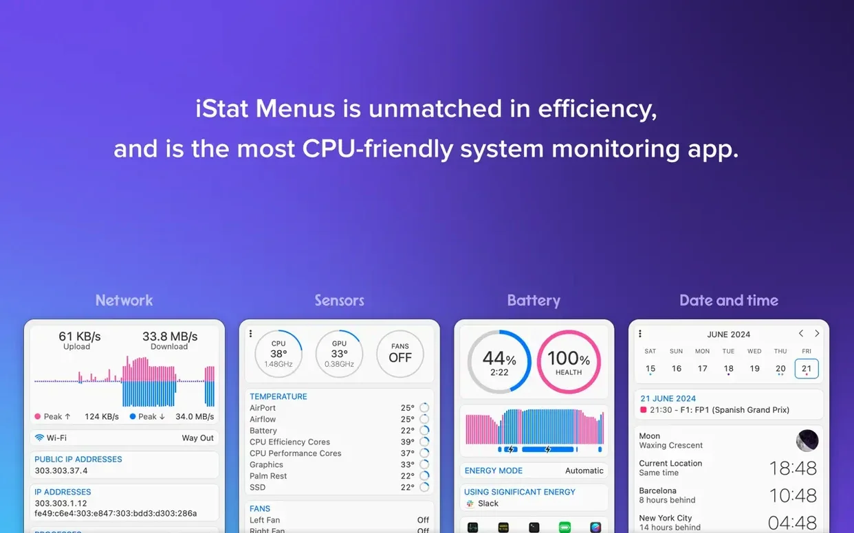 iStat Menus preview 3 iStat Menus 7.50 screenshot 3