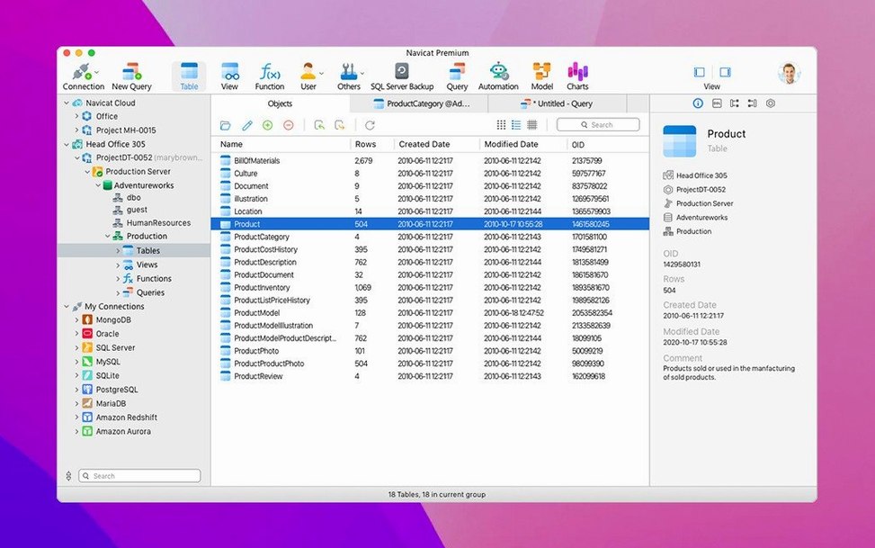 Navicat Premium preview 1 Navicat Premium for Mac — navicat premium mac