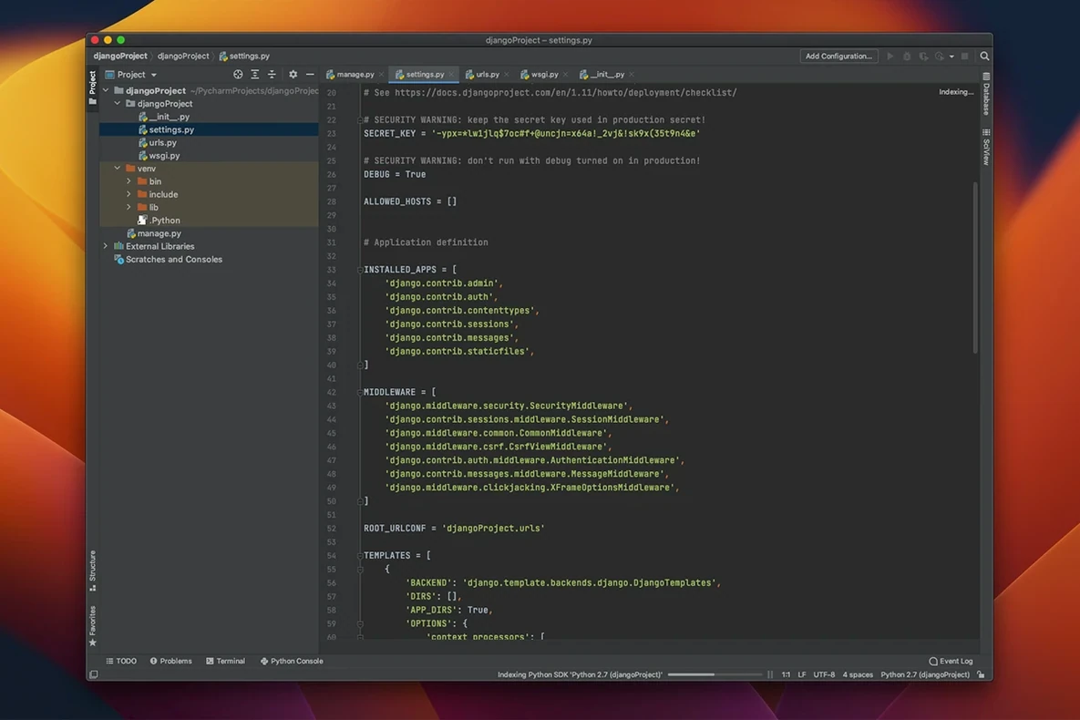 PyCharm: picture 2 of 3 Inside PyCharm, view 2