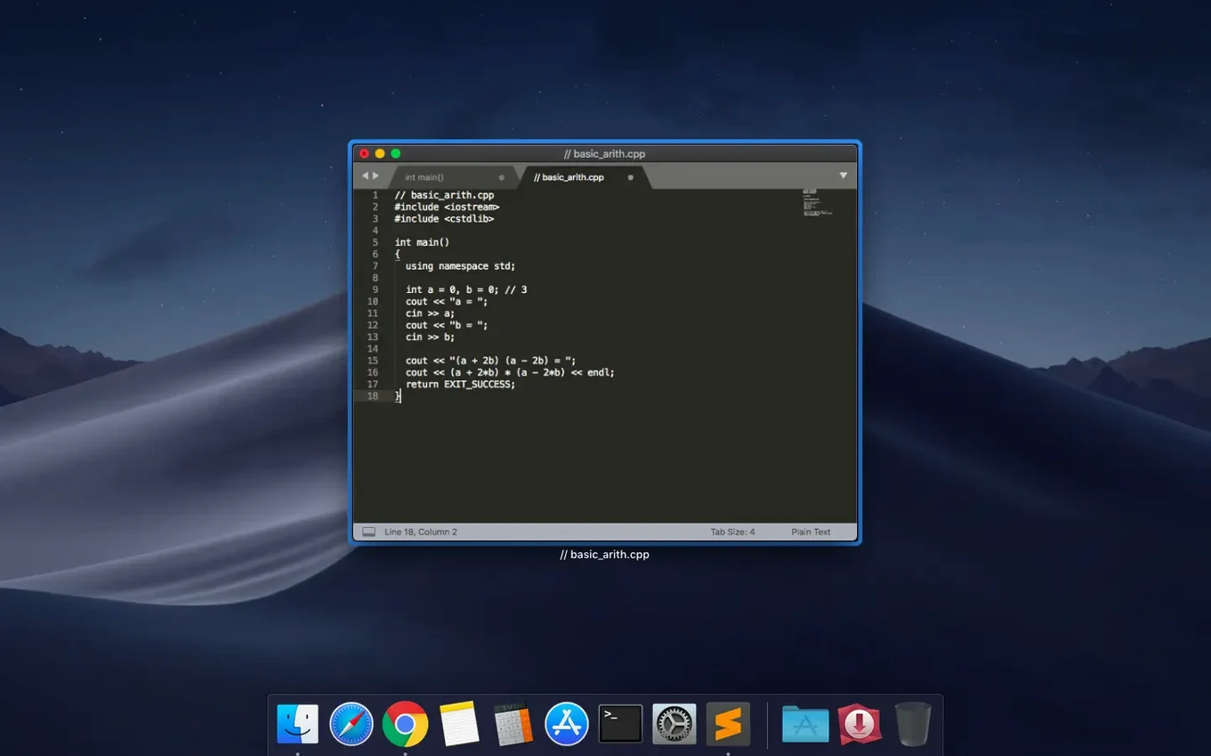 Sublime Text: picture 2 of 4 Inside Sublime Text, view 2