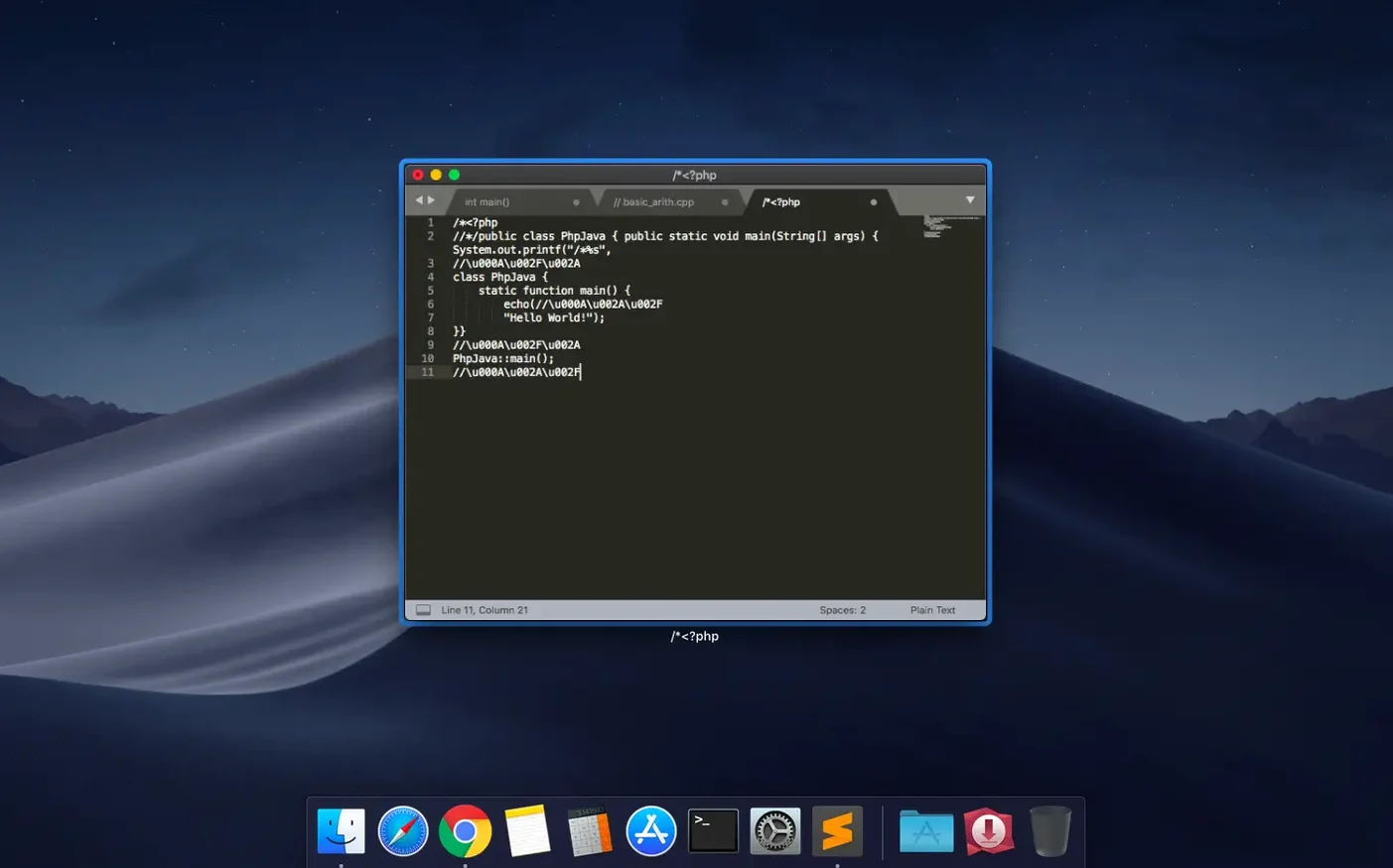 Sublime Text: picture 3 of 4 Inside Sublime Text, view 3