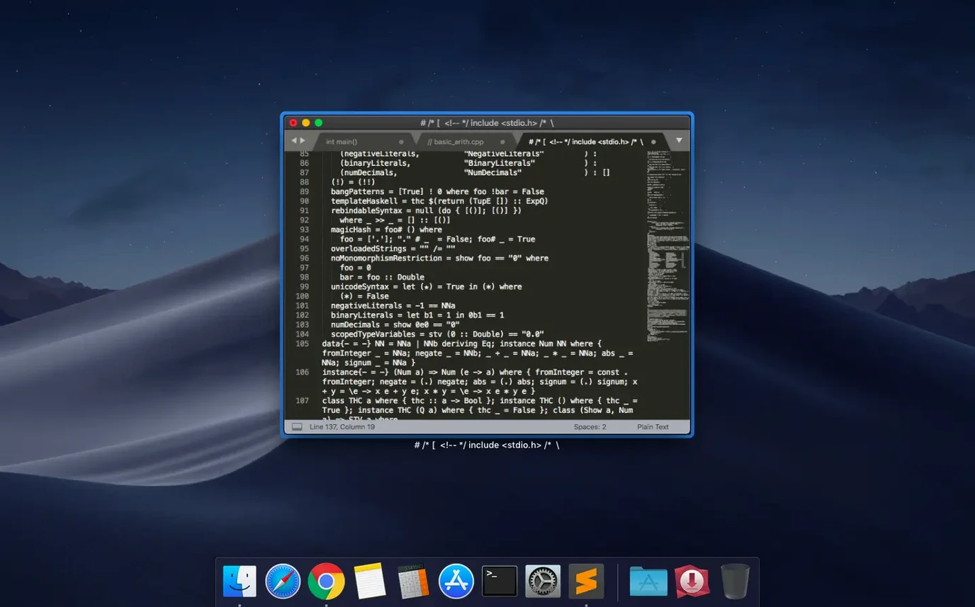 Sublime Text: picture 4 of 4 Inside Sublime Text, view 4
