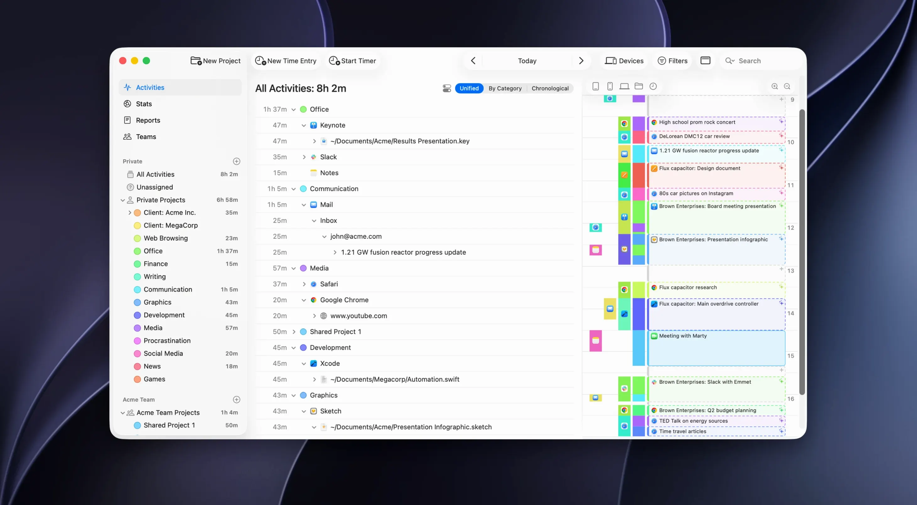 Timing preview 1 timing mac download: primary view