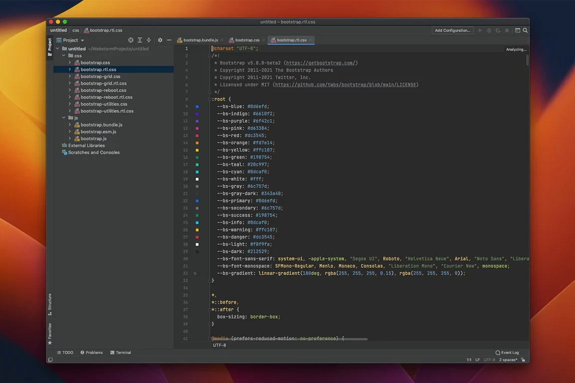 WebStorm: picture 2 of 3 Inside WebStorm, view 2