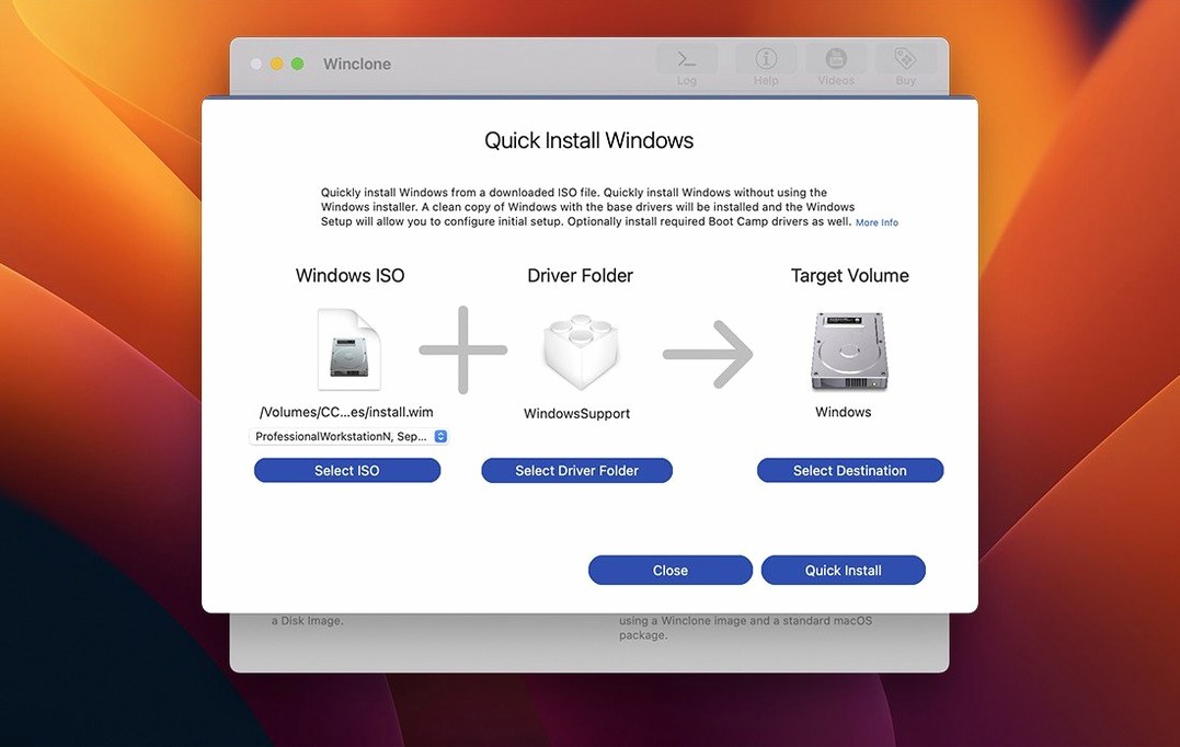 Winclone Pro preview 1 winclone: primary view